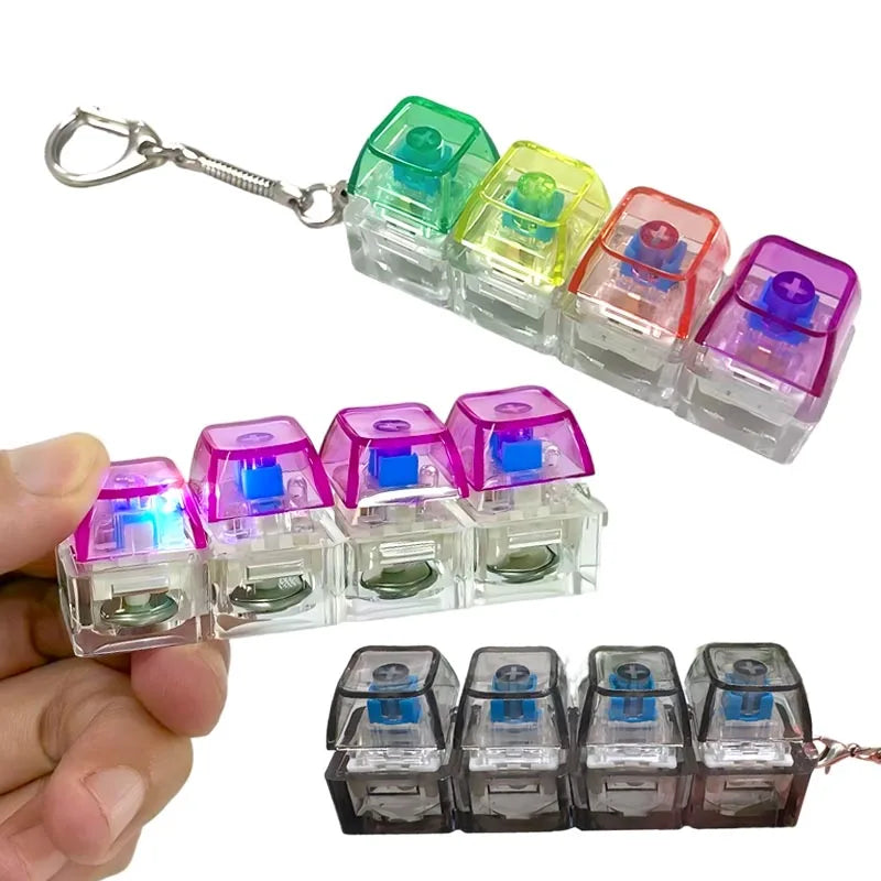 Mini LED Keyboard Clicker – 4 Key Satisfying Fidget Button