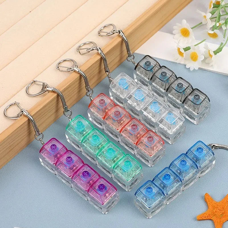 Mini LED Keyboard Clicker – 4 Key Satisfying Fidget Button